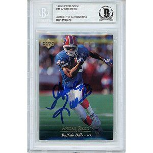 Andre Reed Buffalo Bills Signed Upper Deck Football Card Beckett BAS Autographed